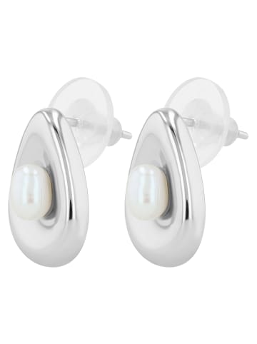 Adeliás Damen Ohrringe – Ohrstecker aus 925 Silber mit Süßwasserperle in silber