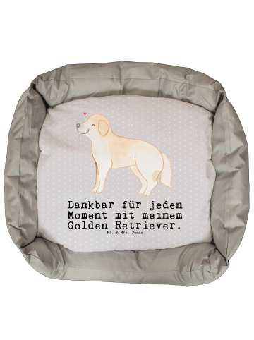 Mr. & Mrs. Panda Hundebett Golden Retriever Moment mit Spruch in Grau Pastell