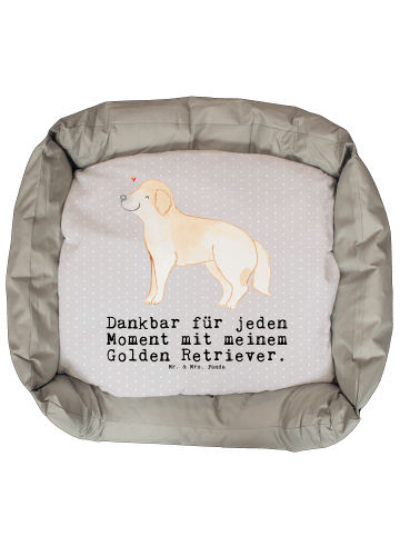 Mr. & Mrs. Panda Hundesofa Golden Retriever Moment mit Spruch in Grau Pastell