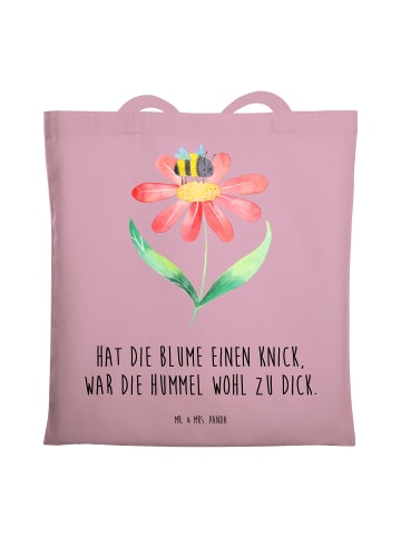 Mr. & Mrs. Panda Tote Bag Hummel Blume mit Spruch in Rosa Pastell