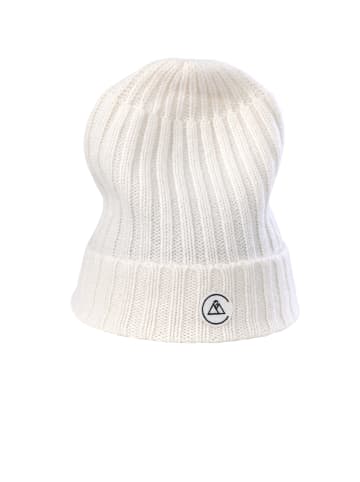 CASH-MERE.CH Bio Rib Mütze in Weiss