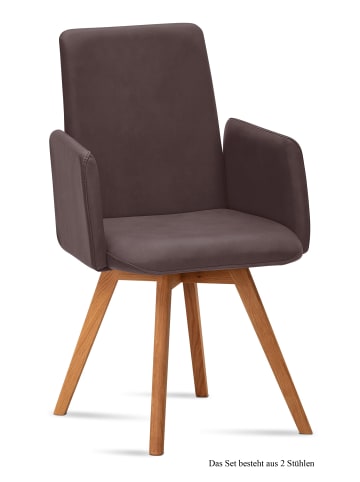 58 aufm Kessel ARMLEHNSTUHL (2er-Set) Dilys 52x92x60 Eiche geölt/Braun