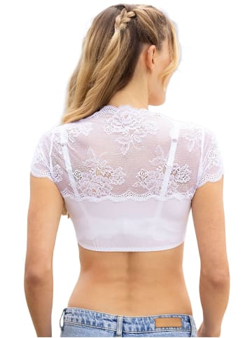 Nina von C. Dirndlbluse, kurzarm in weiss