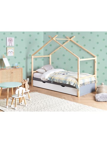 Beliani Kinderbett ORGEVAL in Grau/Weiß/Braun - (W) 99 x (H) 180 x (L) 206 cm