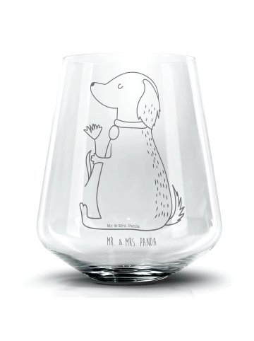 Mr. & Mrs. Panda Cocktail Glas Hund Blume ohne Spruch in Transparent