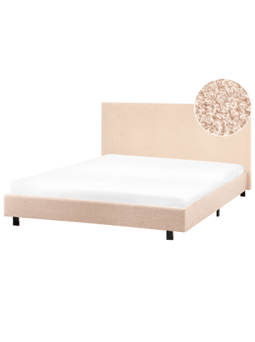 Beliani Doppelbett ALBI in Beige/Schwarz - (W) 155 x (H) 94 x (L) 211 cm