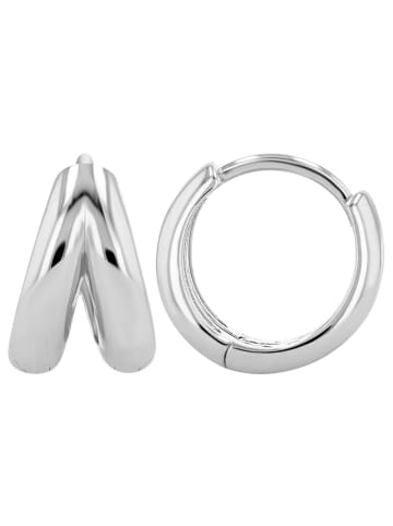 Adeliás Damen Ohrringe – Creole aus 925 Silber in silber