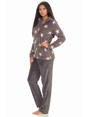 NORMANN Hausanzug Coralfleece Sterne - 51184 in grau