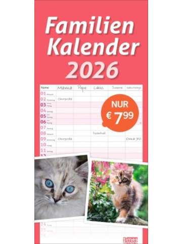 Heye Kalender Kalender - times&more Katzen Familienplaner 2026