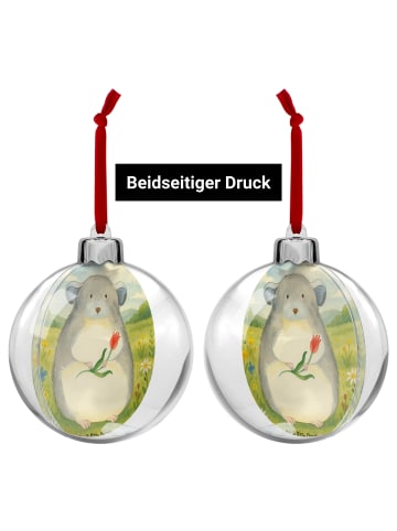 Mr. & Mrs. Panda Weihnachtsanhänger Chinchilla Blume Design ohne... in Weiß