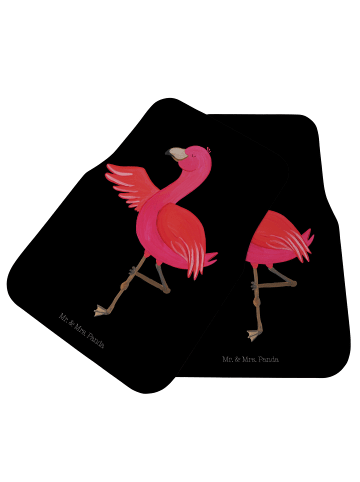 Mr. & Mrs. Panda Auto Teppich Flamingo Yoga ohne Spruch in Schwarz