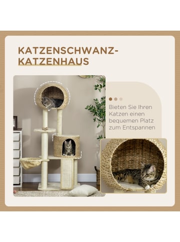 Pawhut Kratzbaum Beige 60L x 60B x 150H cm