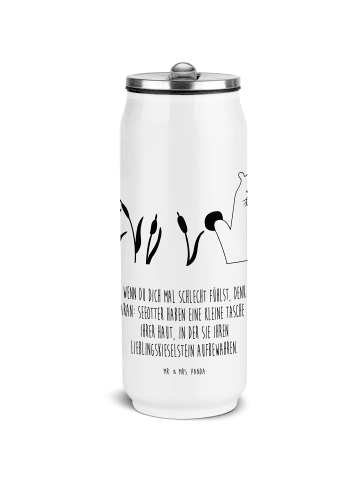 Mr. & Mrs. Panda Getränkedose Otter Stein mit Spruch in Weiß