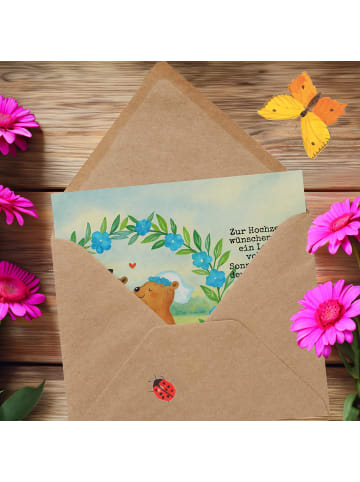 Mr. & Mrs. Panda Glückwunschkarte Bären Hochzeit Design mit Spruch in Weiß