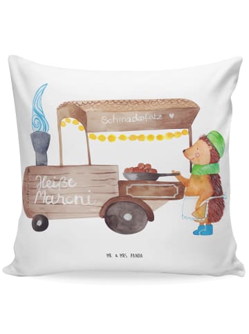 Mr. & Mrs. Panda kissen bedruckt Igel Maronen ohne Spruch in Weiß