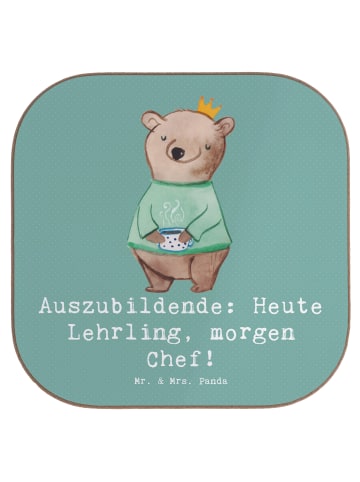 Mr. & Mrs. Panda Glasuntersetzer Auszubildende Chef mit Spruch in Meeresbrise