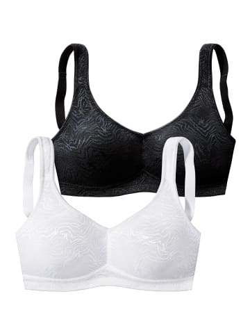 PETITE FLEUR Soft-BH in schwarz + weiß