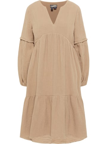 DreiMaster Damen Midikleid in Steinbeige