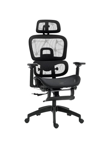 HOMCOM Bürostuhl in Schwarz 66L x 64B x 122H cm