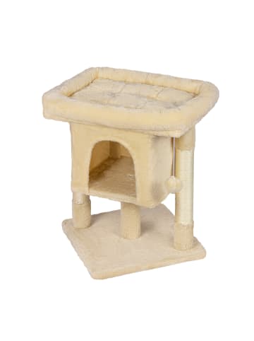 relaxdays Kratzbaum in Beige - (B)52,5 x (H)60 x (T)41 cm
