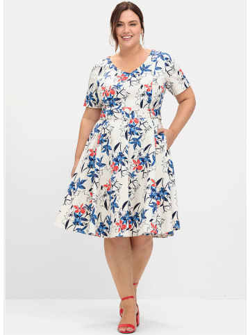 sheego Cocktailkleid in champagner-gemustert