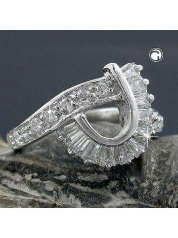 Gallay Ring 14mm mit vielen Zirkonias glänzend rhodiniert Silber 925 Ringgröße 60 in silber
