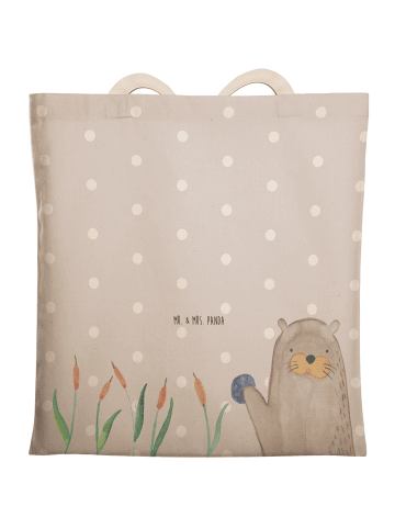 Mr. & Mrs. Panda Tote Bag Otter Stein ohne Spruch in Grau Pastell