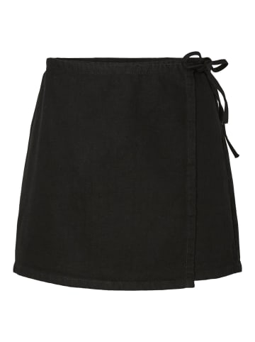 Pieces Wickelrock in Black Denim