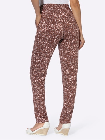 WITT WEIDEN Schlupfhose in rotbraun-weiß-bedruckt