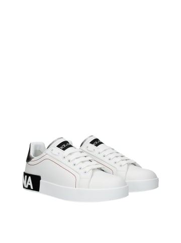 Dolce & Gabbana Weiß Leder Low Top Sneaker