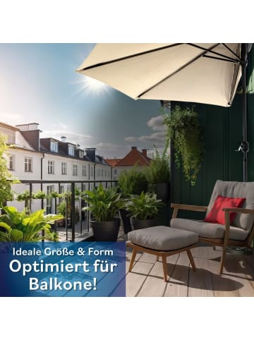EASYmaxx Sonnenschirm halbrund 270x140cm beige UV-Schutz  Braun