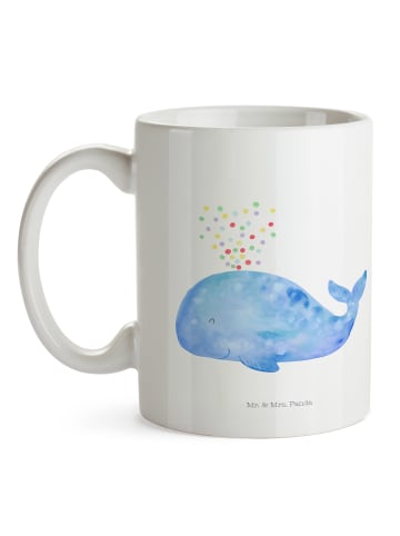 Mr. & Mrs. Panda Geschenktasse Wal Konfetti ohne Spruch in Weiß