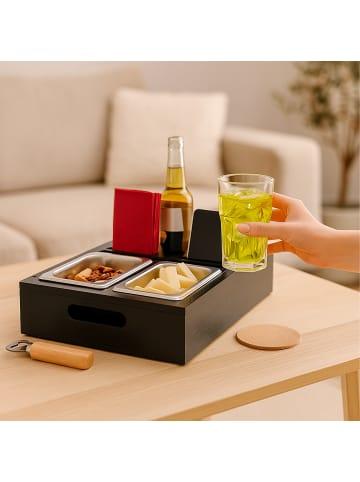 relaxdays Couchbar in Schwarz - (B)40 x (H)8 x (T)26 cm