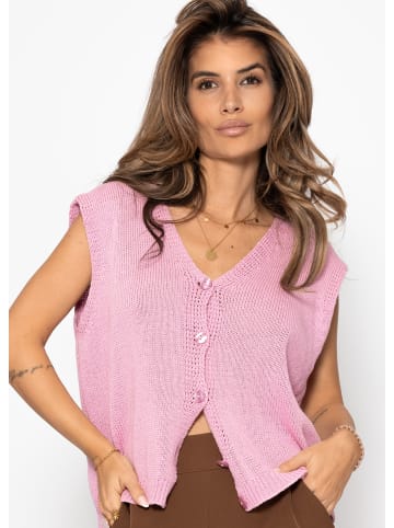 SASSYCLASSY Ärmellose Strickweste in Pink