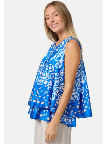 PM SELECTED Satin Overlay Top in Blau