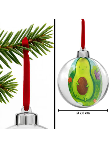 Mr. & Mrs. Panda Weihnachtskugel Avocado Kern Design ohne Spruch in Weiß
