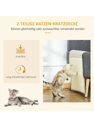 Pawhut Kratzmatte Beige+Grau 130L x 45B x 3T cm