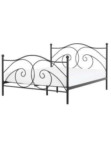 Beliani Doppelbett DINARD in Schwarz - (W) 167 x (H) 118 x (L) 208 cm