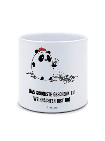Mr. & Mrs. Panda XL Blumentopf Panda Weihnachtsgeschenk mit Spruch in Weiß