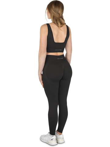 Circle Five Scrunch Shape Set (Push-Up Leggings und Medium Support Sport-BH) in Schwarz