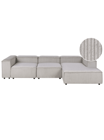 Beliani 3-tlg Ecksofa ARDAL in Beige/Schwarz linksseitig