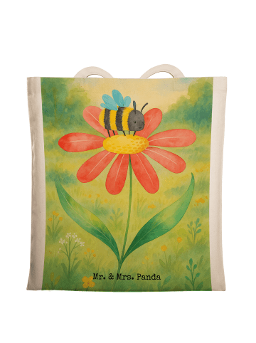 Mr. & Mrs. Panda Tasche Hummel Blume Design ohne Spruch in Weiß