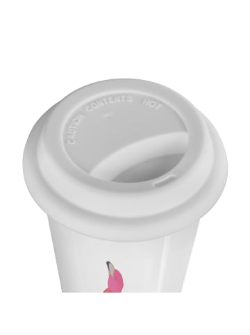 Mr. & Mrs. Panda To Go Becher Flamingo Stolz mit Spruch in Weiß