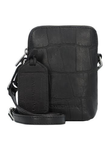 Cowboysbag Big Croco Brogan Handytasche Leder 9 cm in black