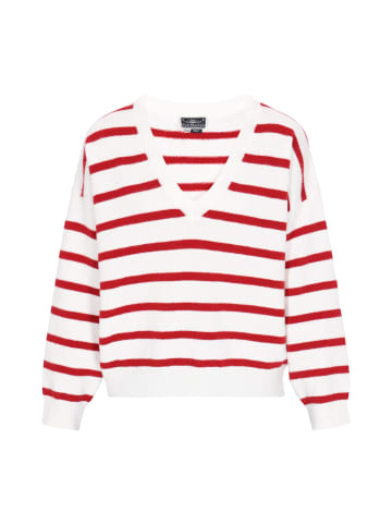 DreiMaster Women Pullover in offwhite red stripe