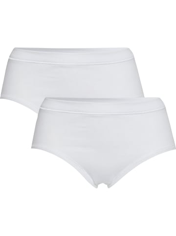 Con-ta Baumwolle, Feinripp Hüftslip 2er-Pack in weiß