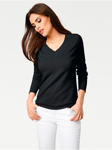 Heine V-Ausschnitt-Pullover in schwarz