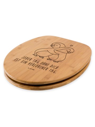 Mr. & Mrs. Panda WC Sitz Pinguine Kuscheln mit Spruch in Transparent