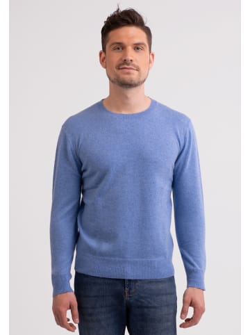 CASH-MERE.CH Rundhals Pullover in Azurblau