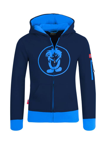 Trollkids Hoodie Pullover mit Kapuze "Sortland" in Marine/Mittelblau
